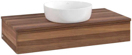 VILLEROY BOCH Toaletní skříňka Antao, 1 zásuvka, 1000 x 190 x 500 mm, čelo bez konstrukce, teplý ořech / teplý ořech #K09012HM