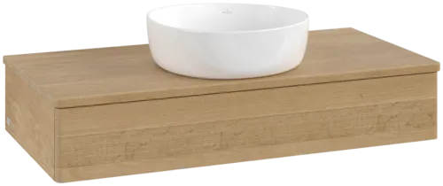 VILLEROY BOCH Toaletní stolek Antao, 1 zásuvka, 1000 x 190 x 500 mm, přední strana bez konstrukce, medový dub / medový dub #K09011HN