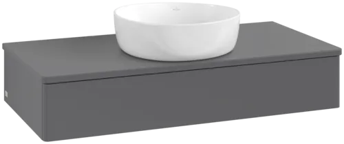 VILLEROY BOCH Toaletní skříňka Antao, 1 zásuvka, 1000 x 190 x 500 mm, přední strana bez konstrukce, antracit matný lak / antracit matný lak #K09010GK