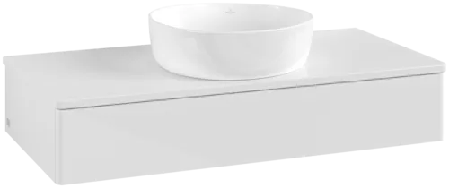 VILLEROY BOCH Toaletní skříňka Antao, 1 zásuvka, 1000 x 190 x 500 mm, přední strana bez konstrukce, lesklý bílý lak / lesklý bílý lak #K09010GF