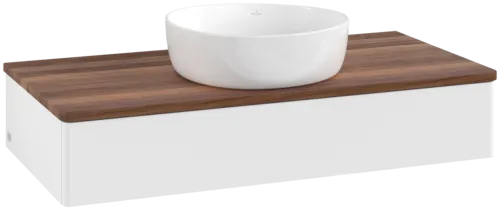 VILLEROY BOCH Toaletní skříňka Antao, 1 zásuvka, 1000 x 190 x 500 mm, přední strana bez konstrukce, bílý matný lak / teplý ořech #K09012MT