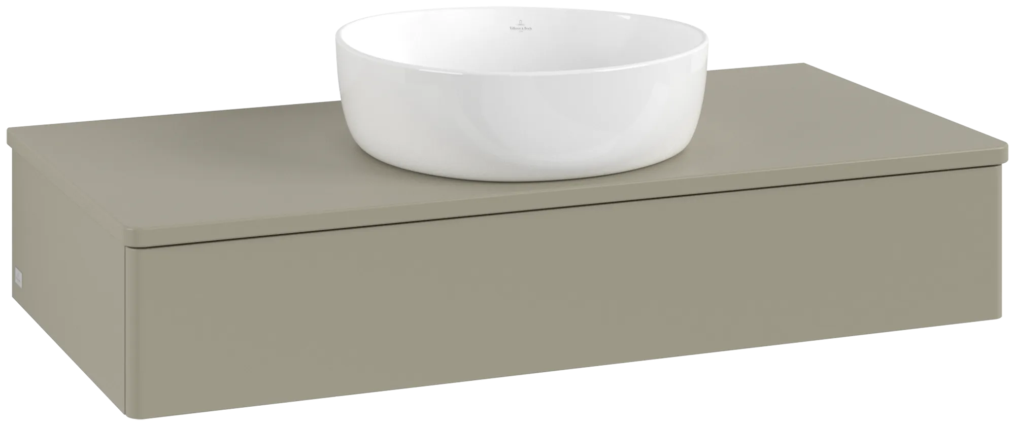 VILLEROY BOCH Toaletní skříňka Antao, 1 zásuvka, 1000 x 190 x 500 mm, přední strana bez konstrukce, Stone Grey Matt Lacquer / Stone Grey Matt Lacquer #K09050HK