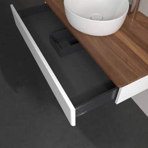 VILLEROY BOCH Toaletní skříňka Antao, 1 zásuvka, 1000 x 190 x 500 mm, přední strana bez konstrukce, bílý matný lak / teplý ořech #K09052MT, obrázek 5