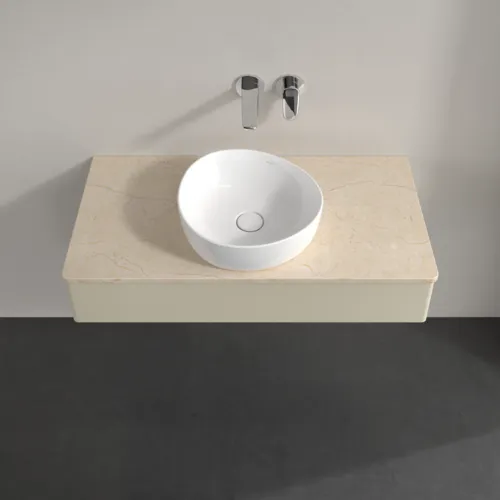 VILLEROY BOCH Toaletní skříňka Antao, 1 zásuvka, 1000 x 190 x 500 mm, přední strana bez konstrukce, Silk Grey Matt Lacquer / Botticino #K09013HJ, obrázek 4