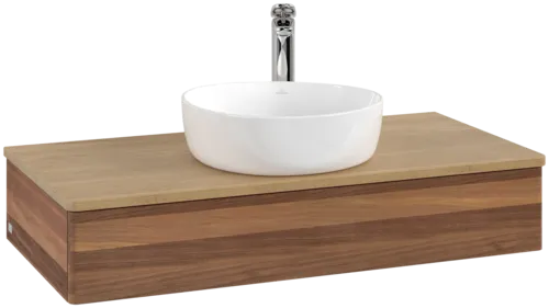 VILLEROY BOCH Toaletní skříňka Antao, 1 zásuvka, 1000 x 190 x 500 mm, přední strana bez konstrukce, teplý ořech / medový dub #K09051HM