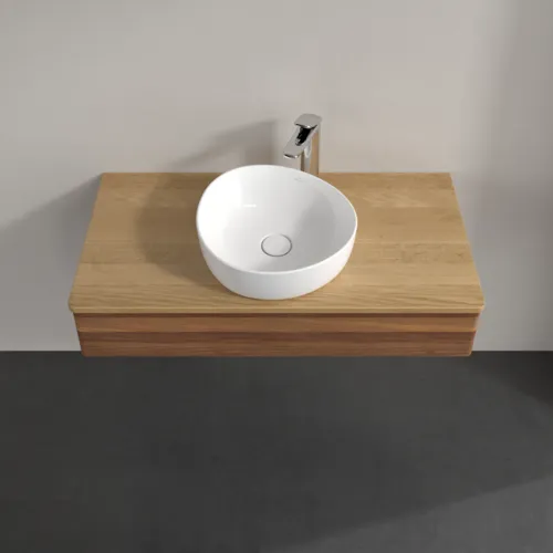 VILLEROY BOCH Toaletní skříňka Antao, 1 zásuvka, 1000 x 190 x 500 mm, přední strana bez konstrukce, teplý ořech / medový dub #K09051HM, obrázek 4