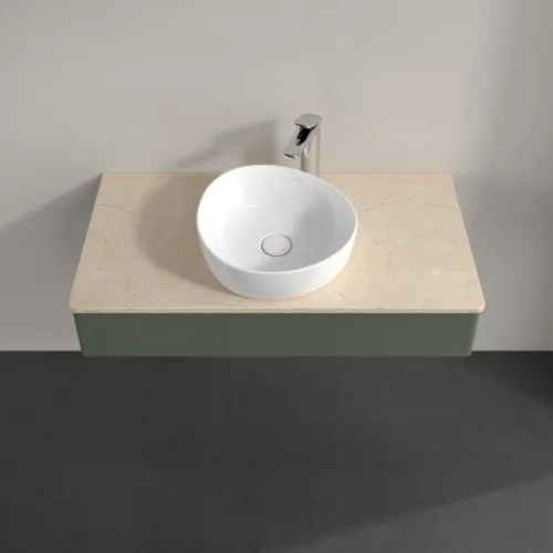 VILLEROY BOCH Antao toaletní skříňka, 1 zásuvka, 1000 x 190 x 500 mm, přední strana bez konstrukce, Leaf Green Matt Lacquer / Botticino #K09053HL, obrázek 4