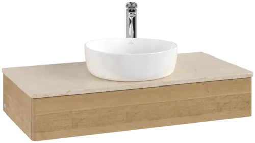 VILLEROY BOCH Toaletní skříňka Antao, 1 zásuvka, 1000 x 190 x 500 mm, přední strana bez konstrukce, dub medový / Botticino #K09053HN