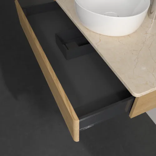VILLEROY BOCH Toaletní skříňka Antao, 1 zásuvka, 1000 x 190 x 500 mm, přední strana bez konstrukce, dub medový / Botticino #K09053HN, obrázek 7