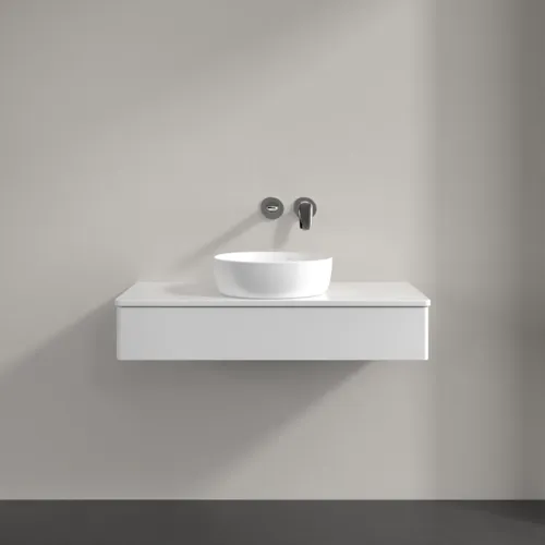 VILLEROY BOCH Toaletní skříňka Antao, 1 zásuvka, 1000 x 190 x 500 mm, přední strana bez konstrukce, lesklý bílý lak / lesklý bílý lak #K09050GF, obrázek 3