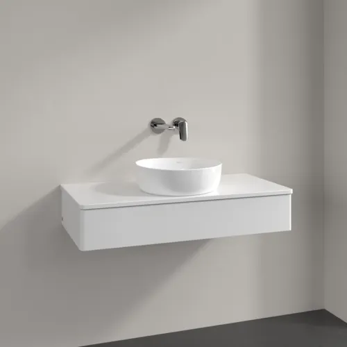 VILLEROY BOCH Toaletní skříňka Antao, 1 zásuvka, 1000 x 190 x 500 mm, přední strana bez konstrukce, lesklý bílý lak / lesklý bílý lak #K09050GF, obrázek 2