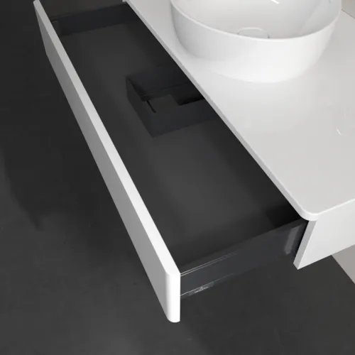 VILLEROY BOCH Toaletní skříňka Antao, 1 zásuvka, 1000 x 190 x 500 mm, přední strana bez konstrukce, lesklý bílý lak / lesklý bílý lak #K09050GF, obrázek 7