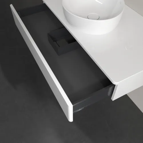 VILLEROY BOCH Toaletní skříňka Antao, 1 zásuvka, 1000 x 190 x 500 mm, přední strana bez konstrukce, lesklý bílý lak / lesklý bílý lak #K09050GF, obrázek 6