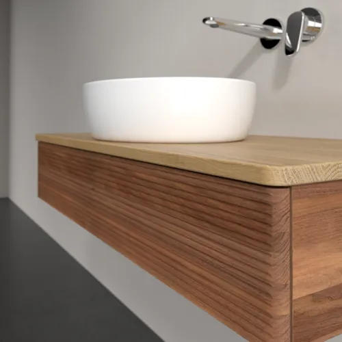 VILLEROY BOCH Toaletní skříňka Antao, 1 zásuvka, 1000 x 190 x 500 mm, strukturované čelo, teplý ořech / medový dub #K09111HM, obrázek 5