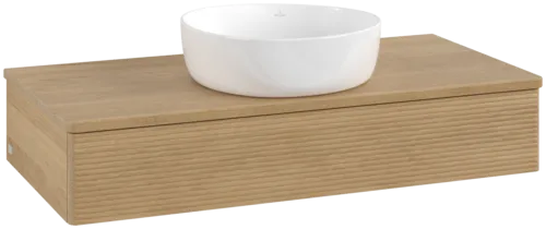 VILLEROY BOCH Toaletní stolek Antao, 1 zásuvka, 1000 x 190 x 500 mm, přední strana s konstrukcí, medový dub / medový dub #K09111HN