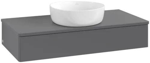 VILLEROY BOCH Toaletní skříňka Antao, 1 zásuvka, 1000 x 190 x 500 mm, přední strana bez konstrukce, antracit matný lak / antracit matný lak #K09050GK
