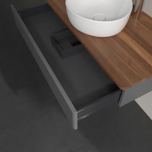 VILLEROY BOCH Toaletní skříňka Antao, 1 zásuvka, 1000 x 190 x 500 mm, přední strana bez konstrukce, antracit matný lak / teplý ořech #K09052GK, obrázek 6