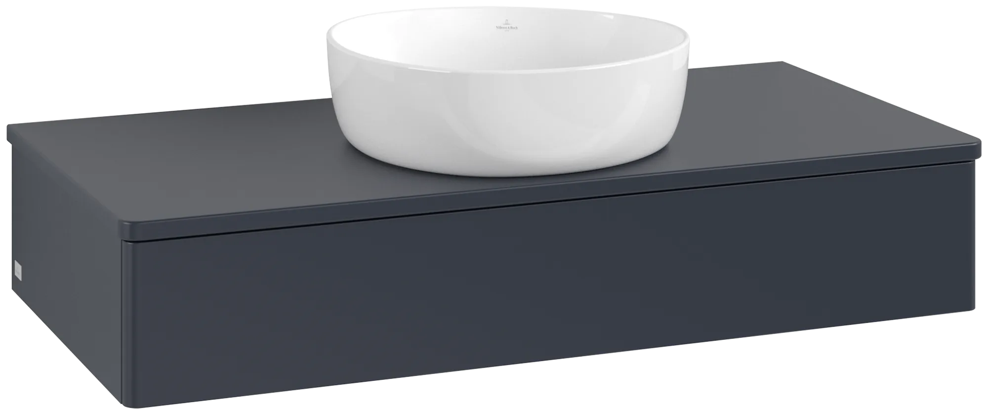 VILLEROY BOCH Toaletní skříňka Antao, 1 zásuvka, 1000 x 190 x 500 mm, přední strana bez konstrukce, Midnight Blue Matt Lacquer / Midnight Blue Matt Lacquer #K09050HG