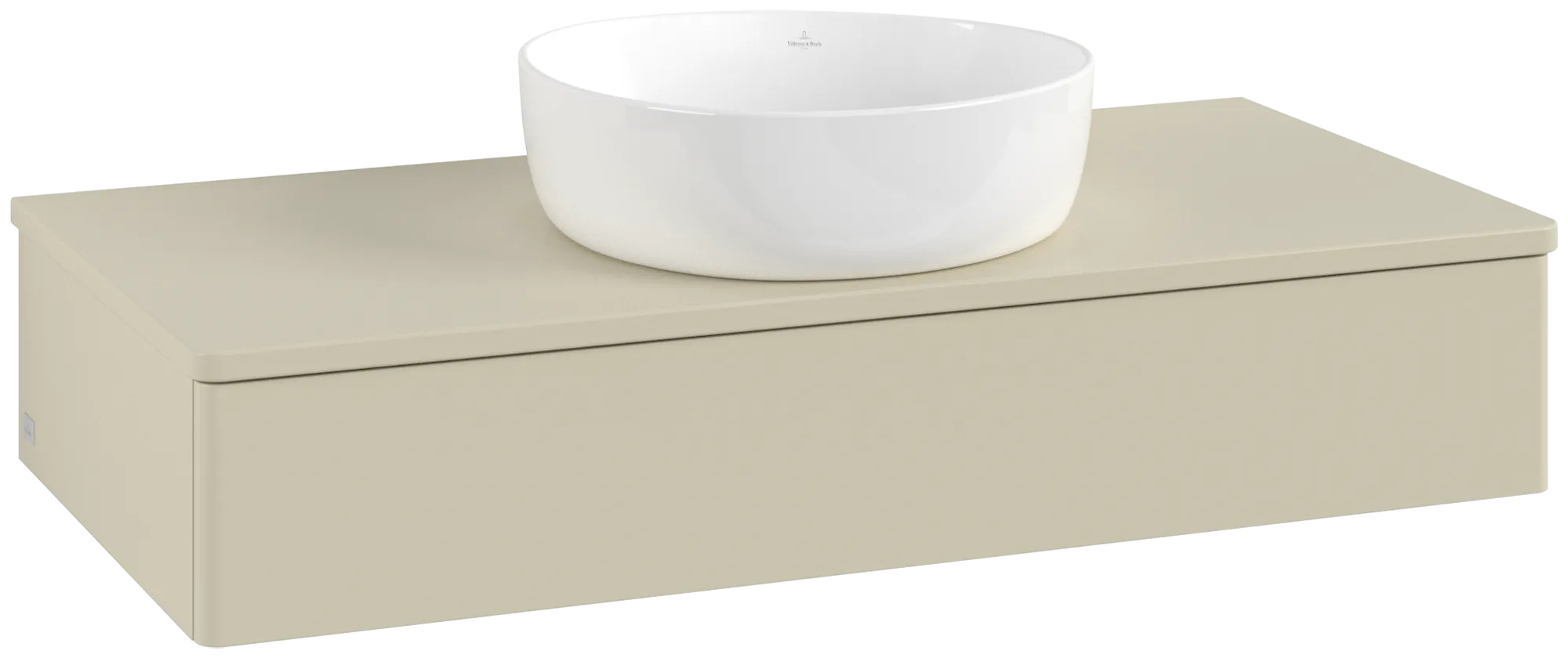 VILLEROY BOCH Toaletní skříňka Antao, 1 zásuvka, 1000 x 190 x 500 mm, přední strana bez konstrukce, Silk Grey Matt Lacquer / Silk Grey Matt Lacquer #K09050HJ