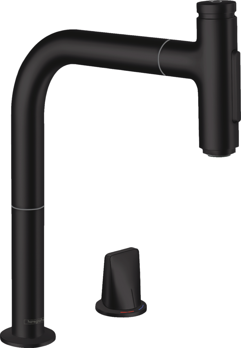 HANSGROHE Metris Select M71  kuchyňská baterie 200, 2-otv., sprška 2jet, sBox #73818670 - černá mat