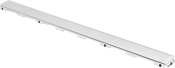 Зображення з  TECE TECEdrainline, скляна панель, біла, 900 мм, пол. нерж. сталь, пряма 600991