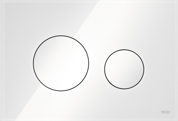 Obrázek TECEloop Ovládací tlačítka splachování , bílé sklo, bílá tlačítka, systém dvoumnožstevního splachování 9.240.650