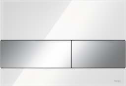 Obrázek TECEsquare Ovládací tlačítka splachování , bílé sklo, tlačítka ze světlého chromu, systém dvoumnožstevního splachování 9240802