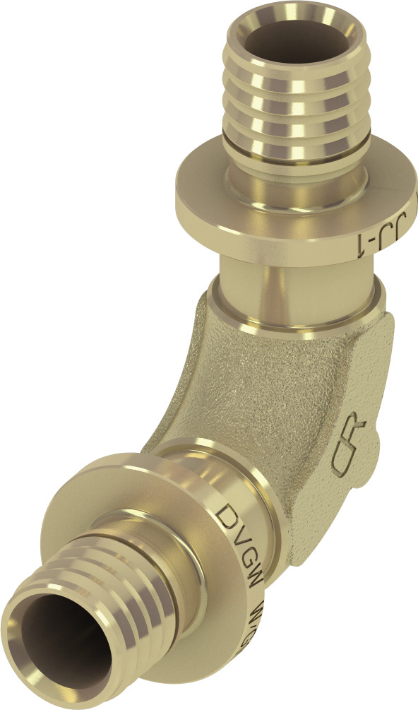 TECE TECEflex 90° elbow pressure-loss optimised Dimension 50 x 50, silicon bronze #707350