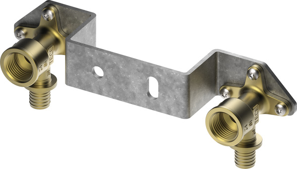TECE Montážní jednotka TECEflex s nástěnkami 150 mm, potrubní závit 16 x Rp 1/2" na závěsy z galvanizované oceli, silikonový bronz #720550
