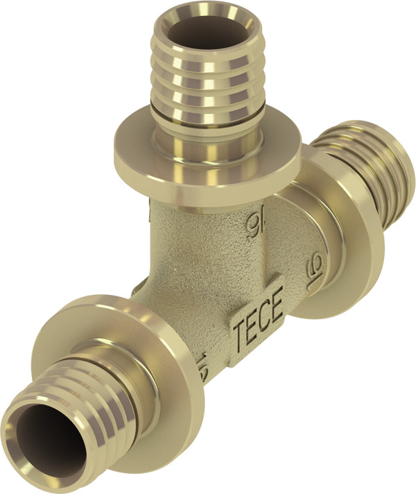 TECE TECEflex tee standard brass, dim. 16 x 16 x 16 #760016