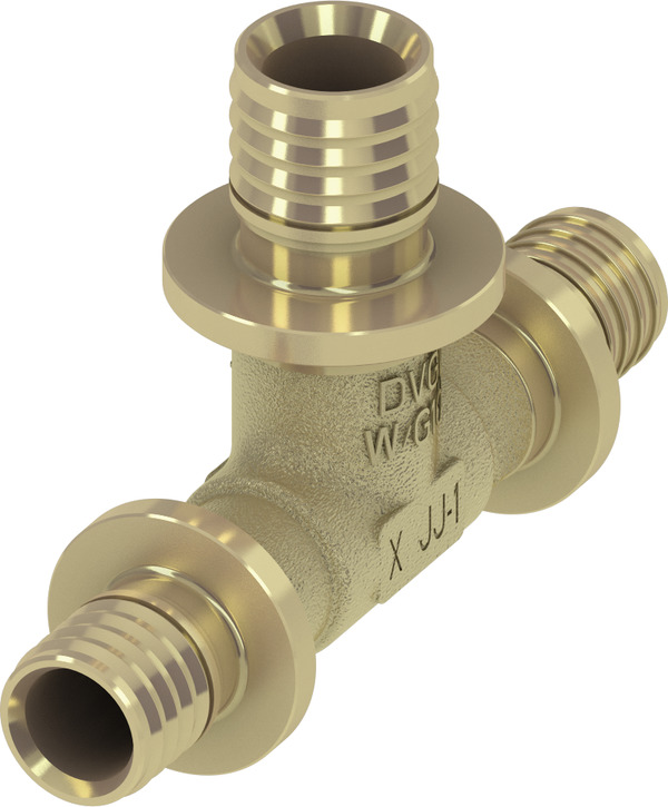 TECE TECEflex tee reduced standard brass, dim. 20 x 20 x 16 #760511