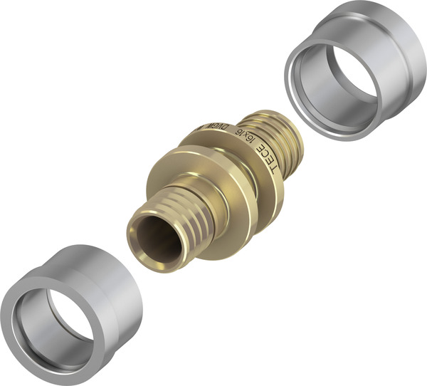 TECE TECEfloor SLQ coupling with pressure sleeve for all-plastic pipes, dim. 16 #77220016