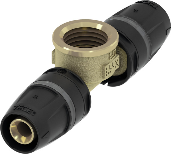 TECE TECElogo-Push tee IT standard brass, dim. 32 x 1" x 32 #8610406