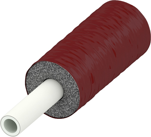 TECE TECElogo multi-layer composite pipe PE-RT/Al/PE-RT pre-insulated, 13 mm insulation, red, dim. 16 #8702216