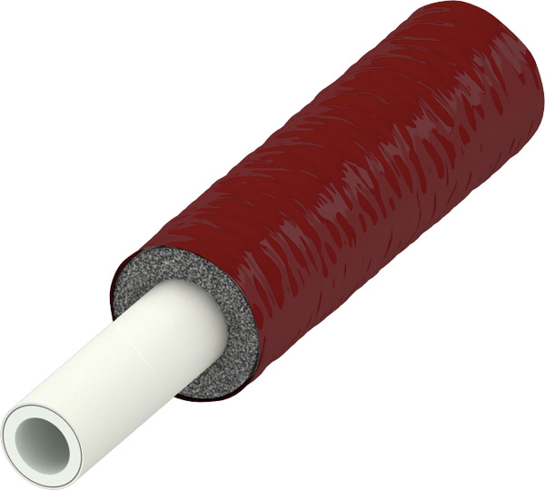 TECE TECElogo multi-layer composite pipe PE-RT/Al/PE-RT pre-insulated, 6 mm insulation, red, dim. 16 #8702116