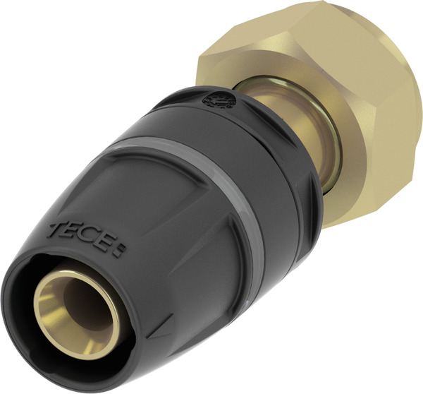 TECE TECElogo-Push screw connection, flat sealing standard brass, dim. 20 x 3/4" #8630203