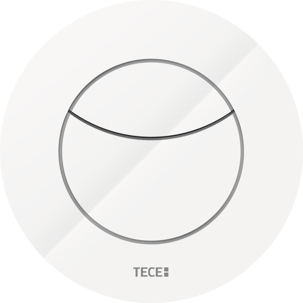 TECE TECEflushpoint pneumatic remote release for dual-flush system, fine installation set, with round cover, polished white #9240981