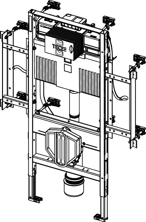 TECE TECEprofil WC geronto modul se splachovací nádržkou Uni, keramický nástavec pro výšku sedátka 48 cm podle DIN 18040-1, montážní výška 1120 mm. #9300309