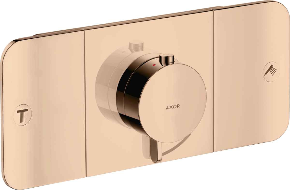HANSGROHE AXOR One termostat pod omítku pro 2 funkce #45712300 - Polished Red Gold