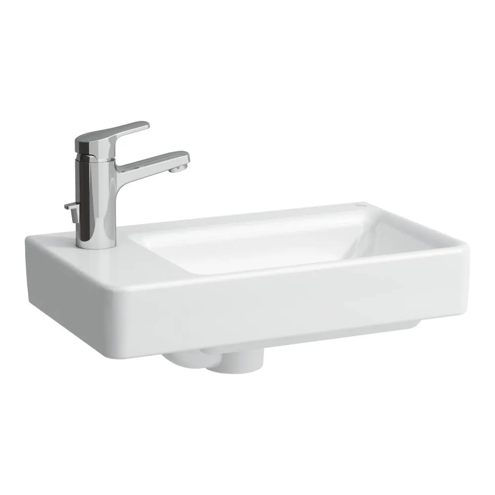 LAUFEN PRO S Umývátko, asymetrické levé 480 x 280 x 85 mm #H815955A001041 - A00 - Bílá LCC Active (LAUFEN Clean Coat Active)