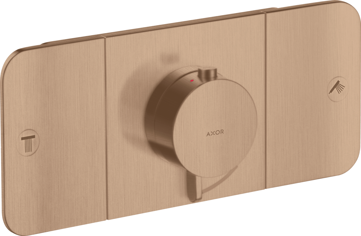 HANSGROHE AXOR One modul termostatu pod omítku pro 2 spotřebiče #45712310 - Brushed Red Gold
