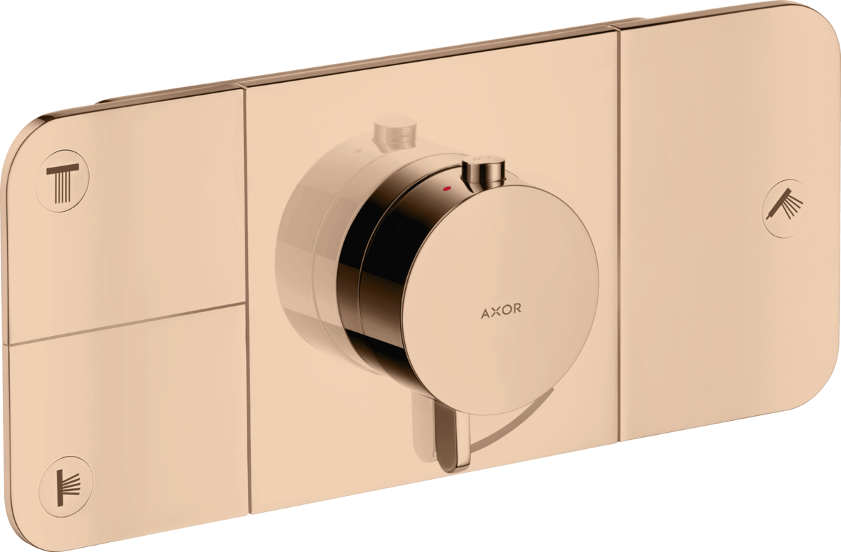HANSGROHE AXOR Jeden modul termostatu pod omítku pro 3 spotřebiče #45713300 - Leštěné červené zlato