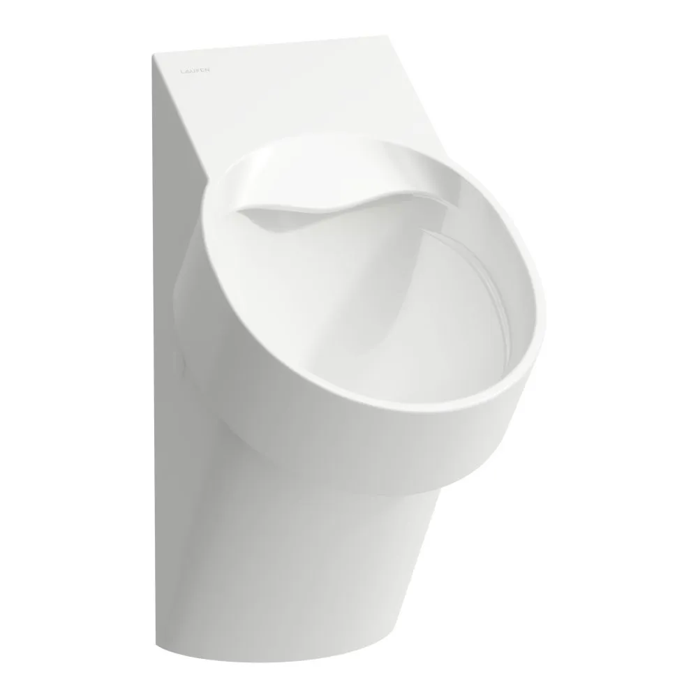 LAUFEN VAL Odsávací urinál rimless, vnitřní přívod vody DN50, bez otvorů pro poklop, se senzorem, integrovaným Bluetooth, 1 síťový provoz (230 V) 305 x 365 x 560 mm #H840286A000001 - A00 - Bílá LCC Active (LAUFEN Clean Coat Active)
