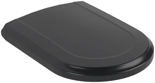 VILLEROY BOCH WC sedátko Hommage, s mechanismem měkkého zavírání, s odnímatelným sedátkem (QuickRelease), barva Pure Black #8809S1R7