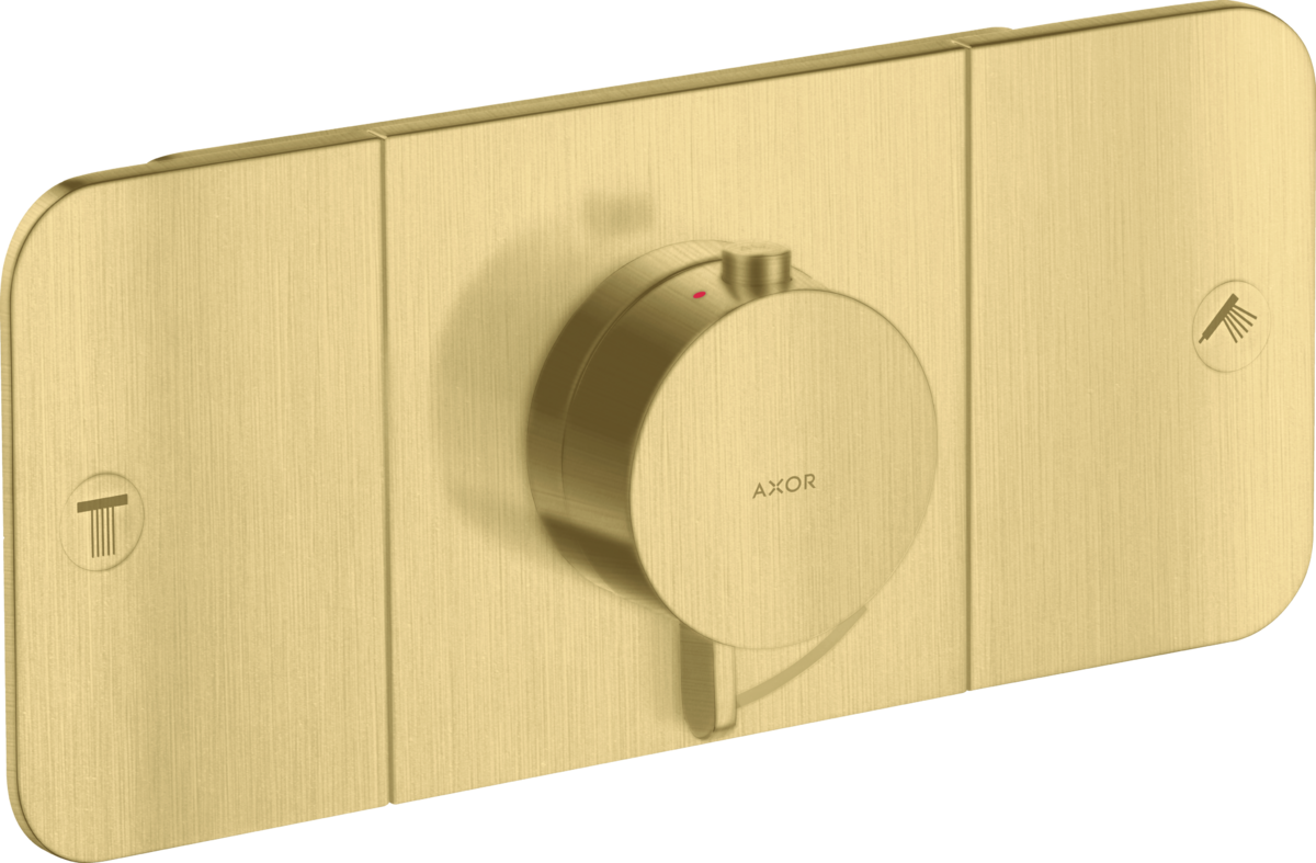 HANSGROHE AXOR One termostat pod omítku, 2 spotřebiče #45712950 - kartáčovaná mosaz