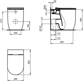 IDEAL STANDARD BLEND CURVE - Sendvičové sedátko 360x460x50 mm v bílém lesku - SoftClosing WC #T520801 - Bílá (Alpine), obrázek 9