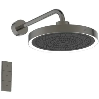 IDEAL STANDARD IDEALRAIN SOLOS - Sprchová hlavice 330x577x239 mm v magnetické šedé barvě, 12 l/min (3 bary) - Variabilní režimy proudu, WRAS, PVD technologie #A7890A5 - Magnetic Grey