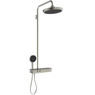 IDEAL STANDARD CERATHERM SOLOS - Sprchový systém AP 434x682x1211 mm ve stříbrné barvě, 12,0 l/min (3 bary) - Termostatická funkce, Úspora vody a energie, PVD technologie #A7883GN - Nerezová ocel