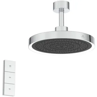 IDEAL STANDARD IDEALRAIN SOLOS - Sprchová hlavice 330x330x230 mm v chromu, 12 l/min (3 bary) - Variabilní režimy proudu, WRAS #A7891AA - Chrome