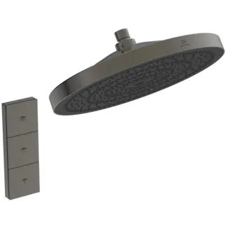 IDEAL STANDARD IDEALRAIN SOLOS - Sprchová hlavice 300x300x93 mm v magnetické šedé barvě, 12 l/min (3 bary) - Variabilní režimy proudu, WRAS, PVD technologie #A7889A5 - Magnetic Grey